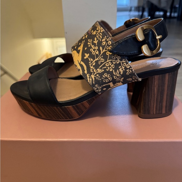 New Aerosoles x Laura Ashley Limited edition Camera Sandals Navy and woodland - Picture 8 of 9